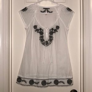 Like New Free People Embroidered Cap Sleeve Tunic